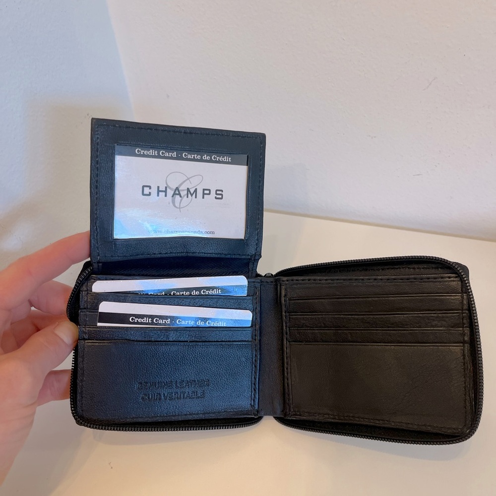 Champs Black Leather Wallet